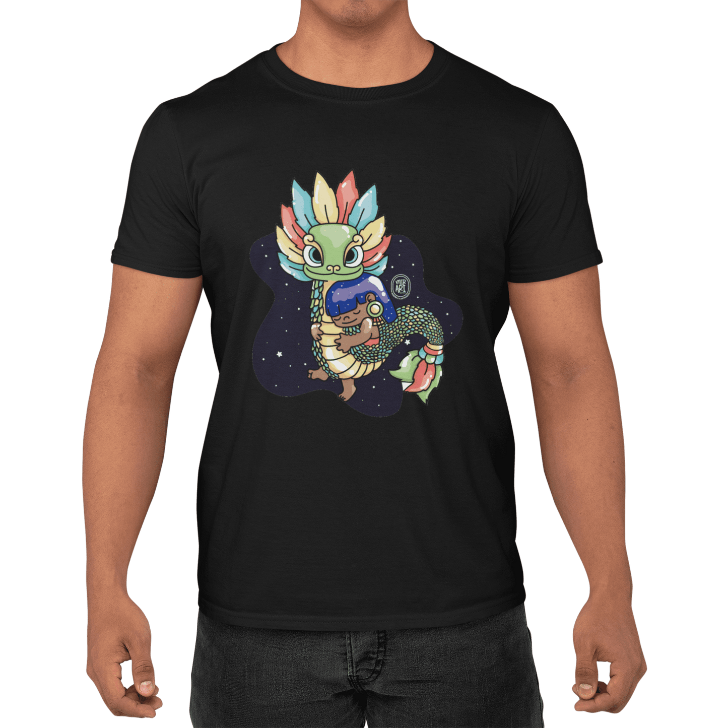 Playera Ajolotito Niña Y Quetzalcoatl Mirari Chan