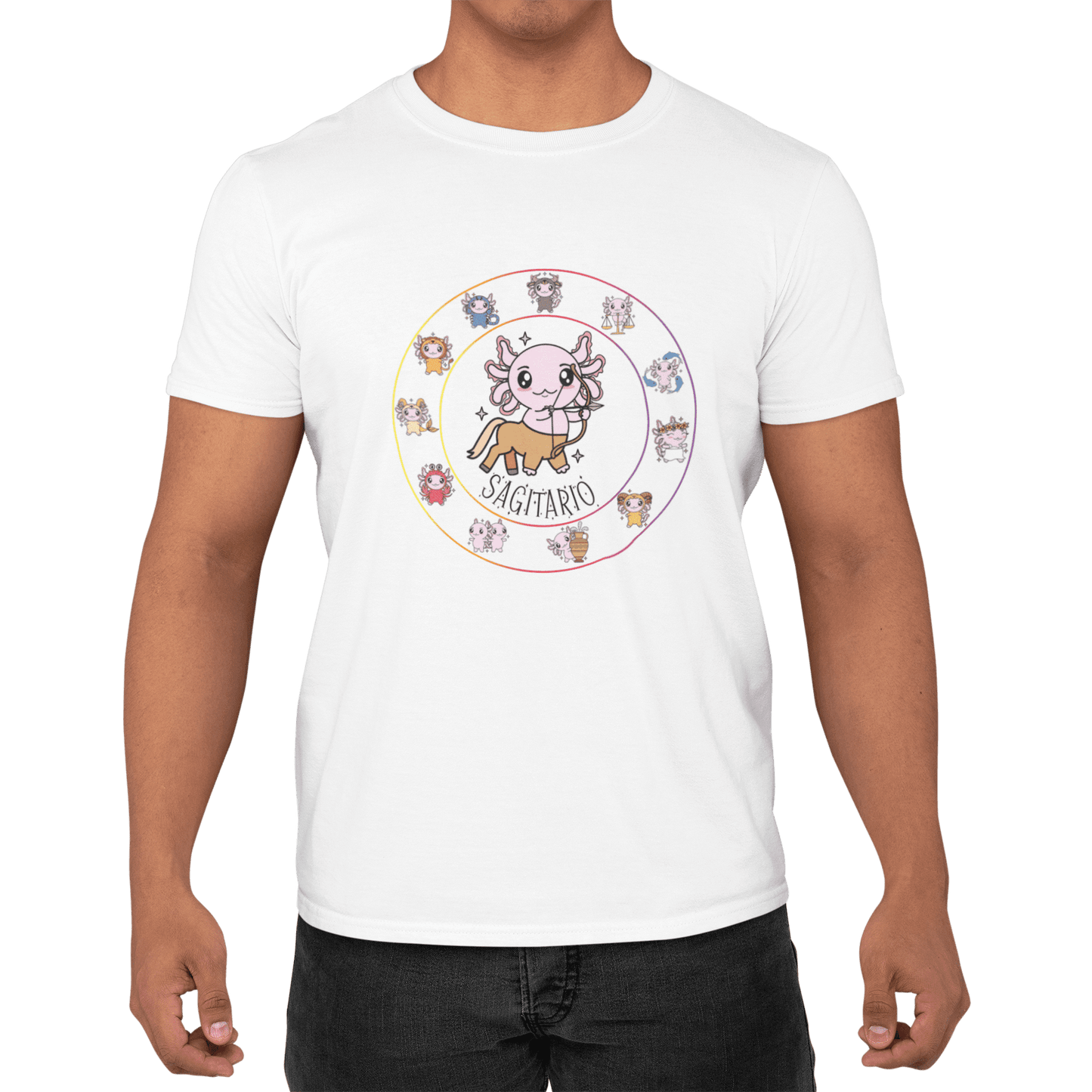 Playera Horoscopos Sagitario Axolotzin Ajolote Adulto E Infantil