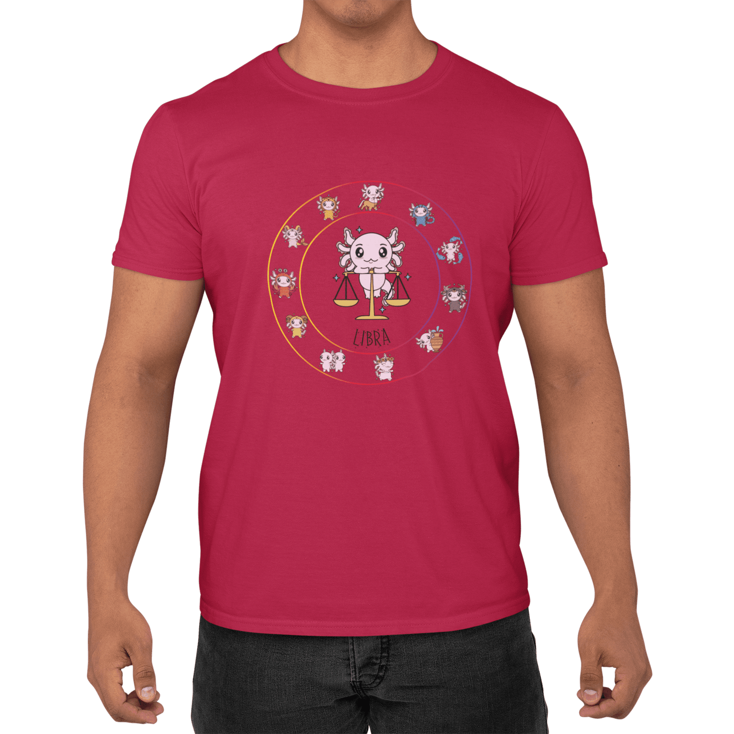 Playera Horoscopos Libra Axolotzin Ajolote Adulto E Infantil