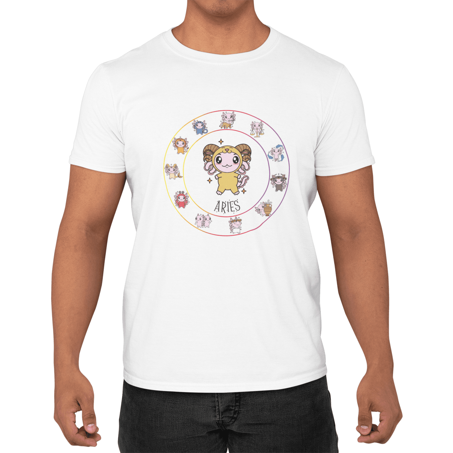 Playera Horoscopos Aries Axolotzin Ajolote Adulto E Infantil
