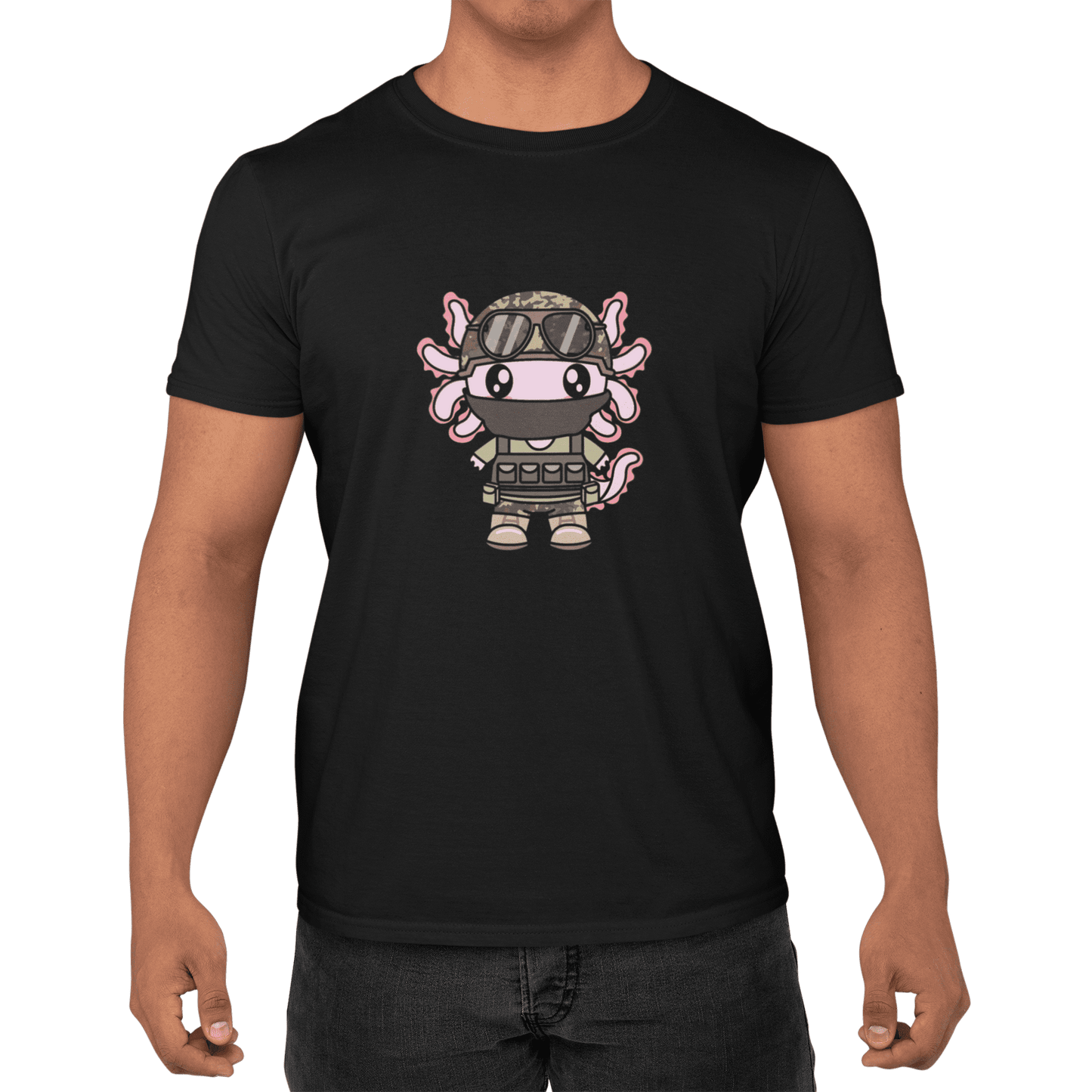 Playera Axolotzin Militar Ajolote Adulto E Infantil