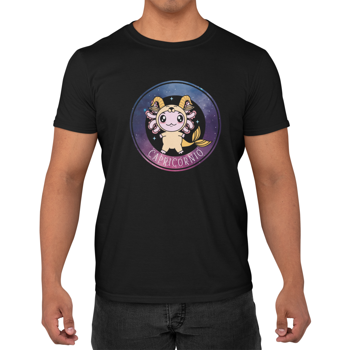 Playera Axolotzin Horoscopos Galaxy Capricornio Ajolote Adulto E Infantil