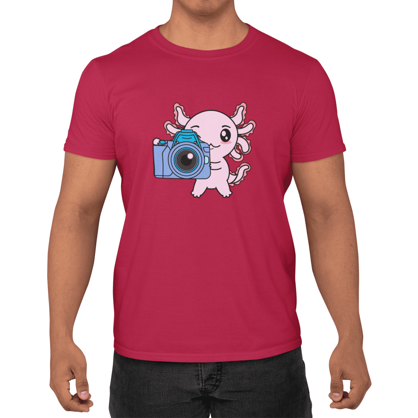Playera Axolotzin Fotografo Ajolote Adulto E Infantil