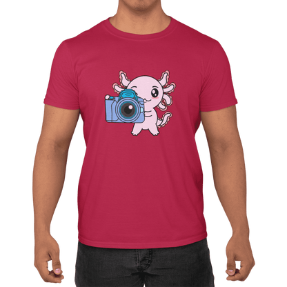Playera Axolotzin Fotografo Ajolote Adulto E Infantil