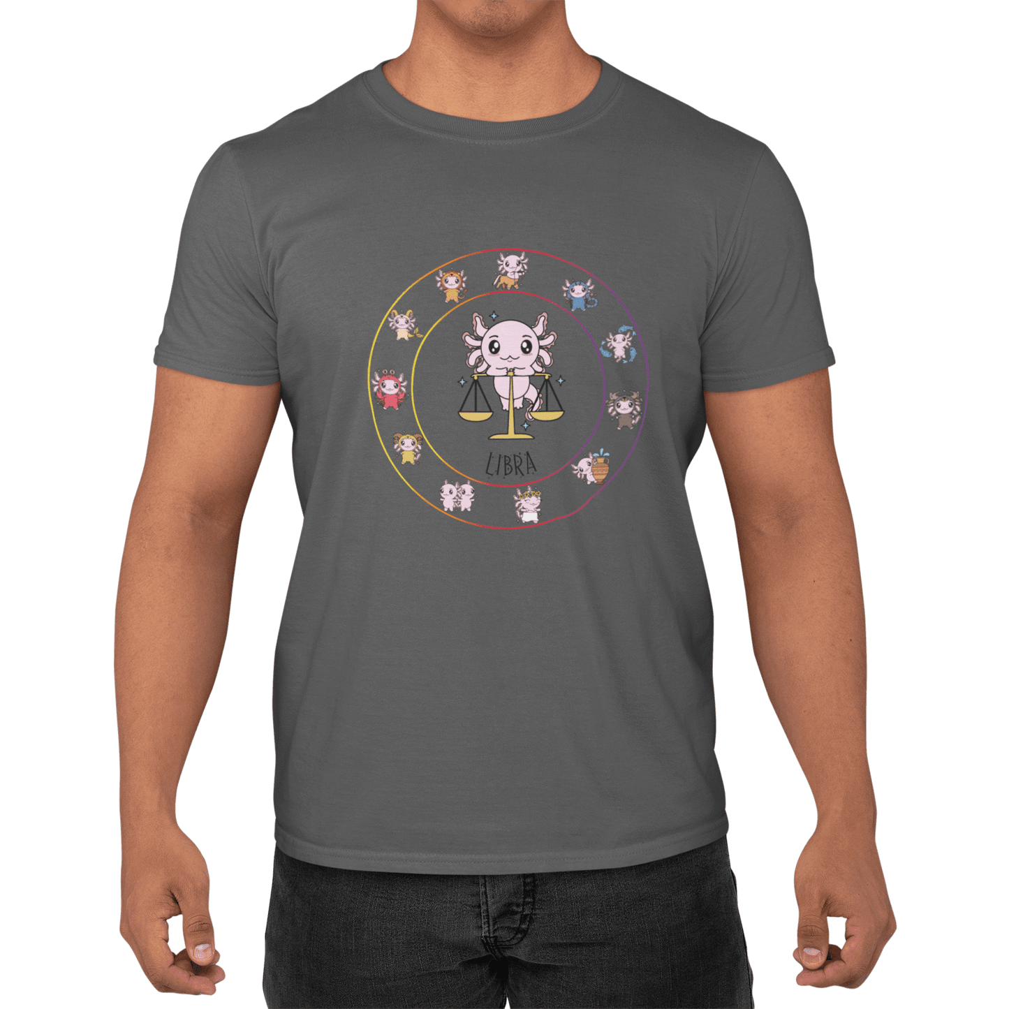 Playera Horoscopos Libra Axolotzin Ajolote Adulto E Infantil