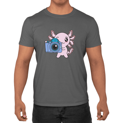 Playera Axolotzin Fotografo Ajolote Adulto E Infantil