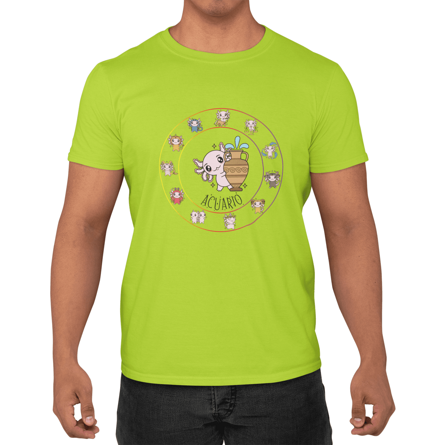 Playera Horoscopos Acuario Axolotzin Ajolote Adulto E Infantil