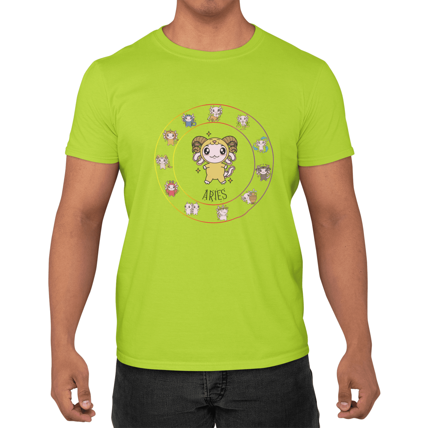 Playera Horoscopos Aries Axolotzin Ajolote Adulto E Infantil