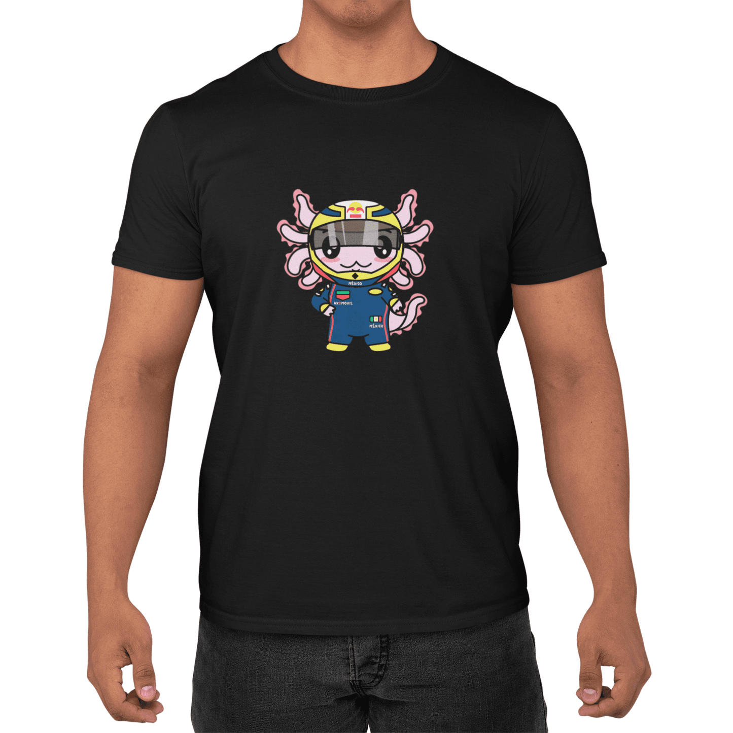 Playera Axolotzin Piloto De Carreras Ajolote Adulto E Infantil