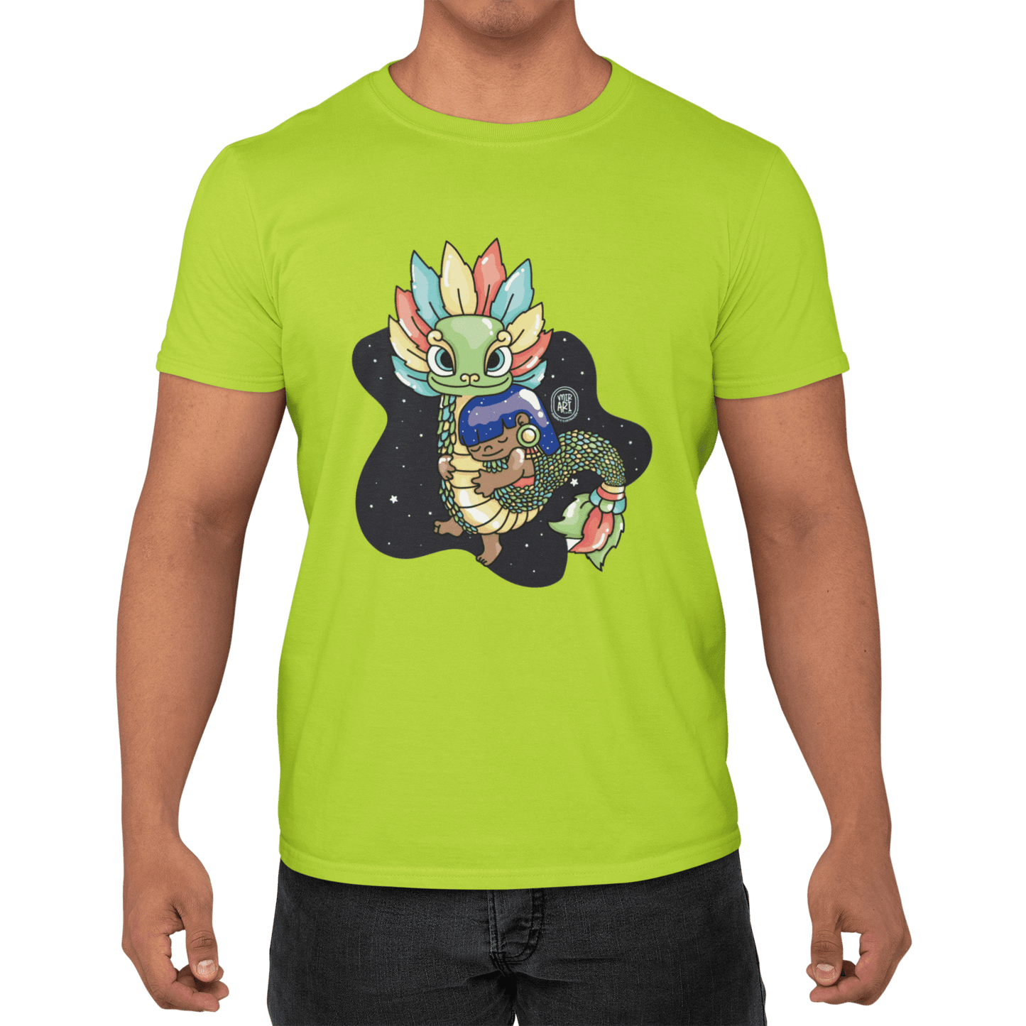 Playera Ajolotito Niña Y Quetzalcoatl Mirari Chan