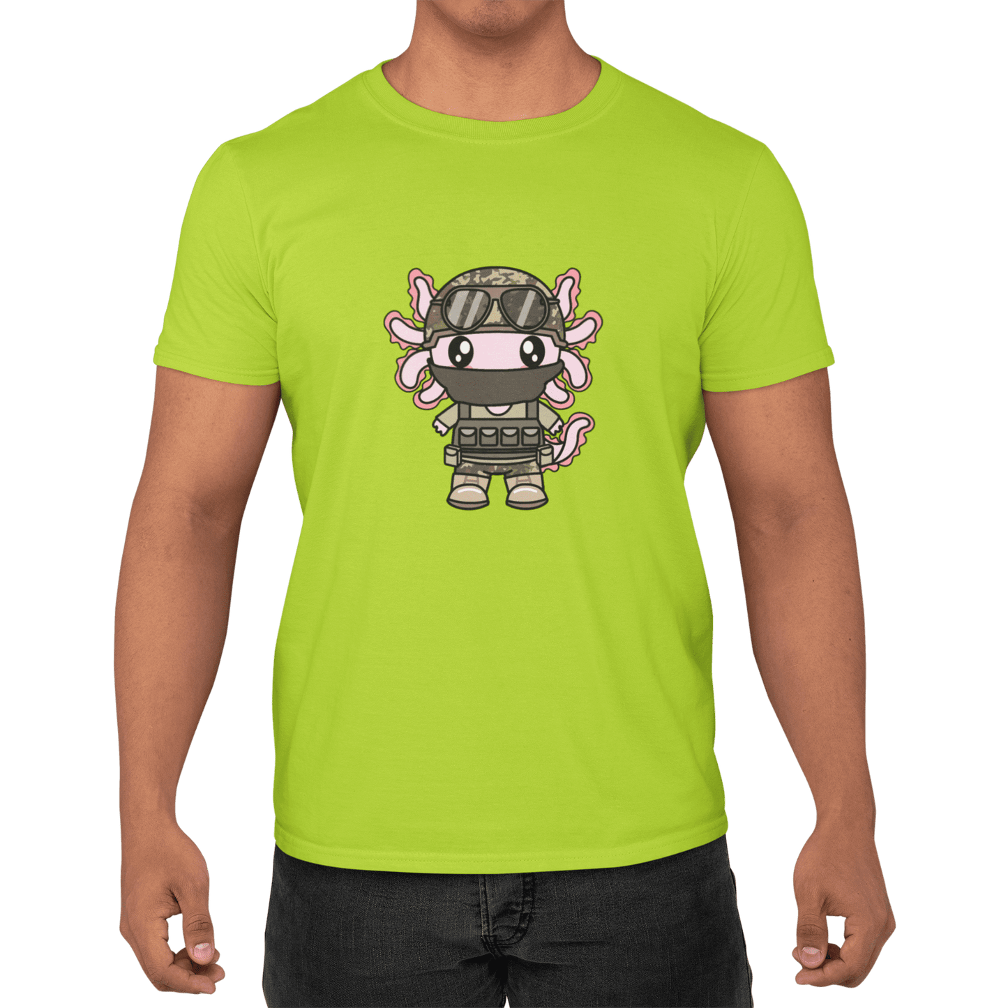 Playera Axolotzin Militar Ajolote Adulto E Infantil