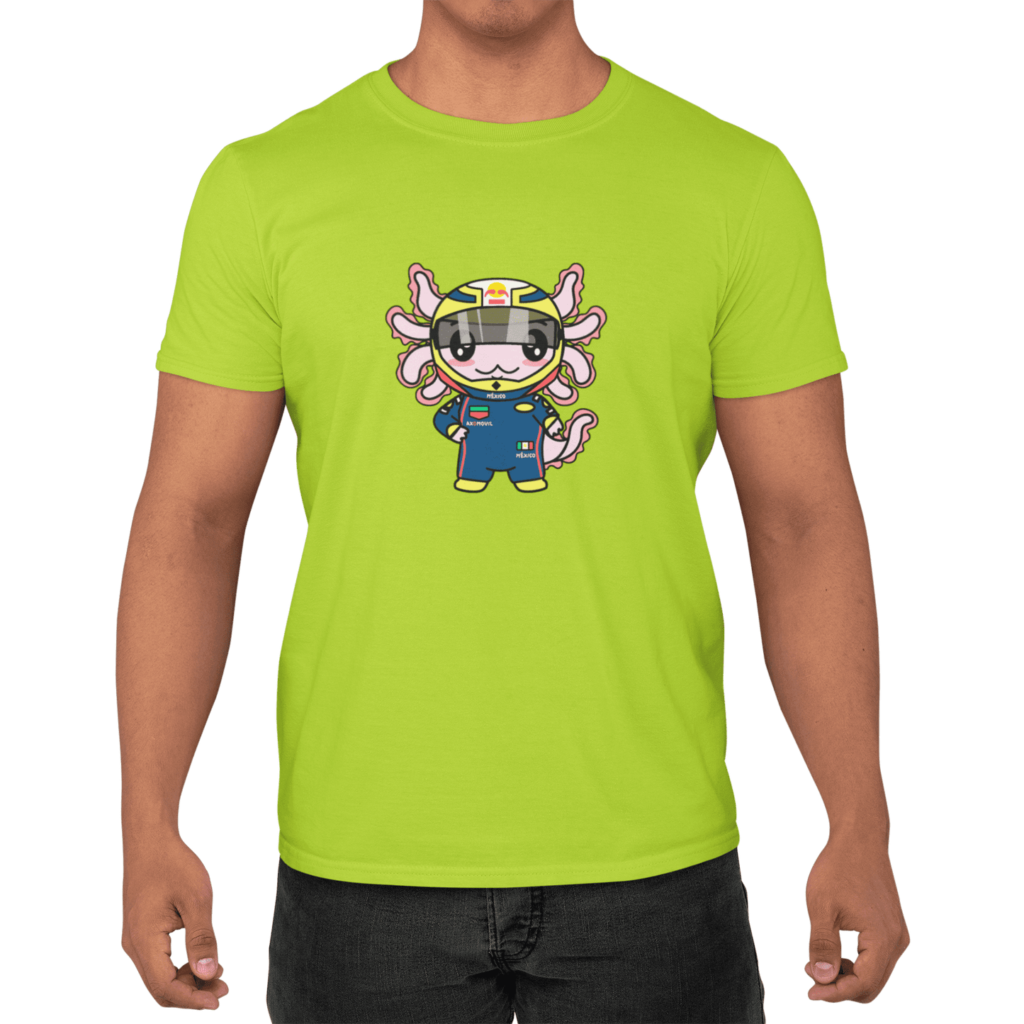 Playera Axolotzin Piloto De Carreras Ajolote Adulto E Infantil