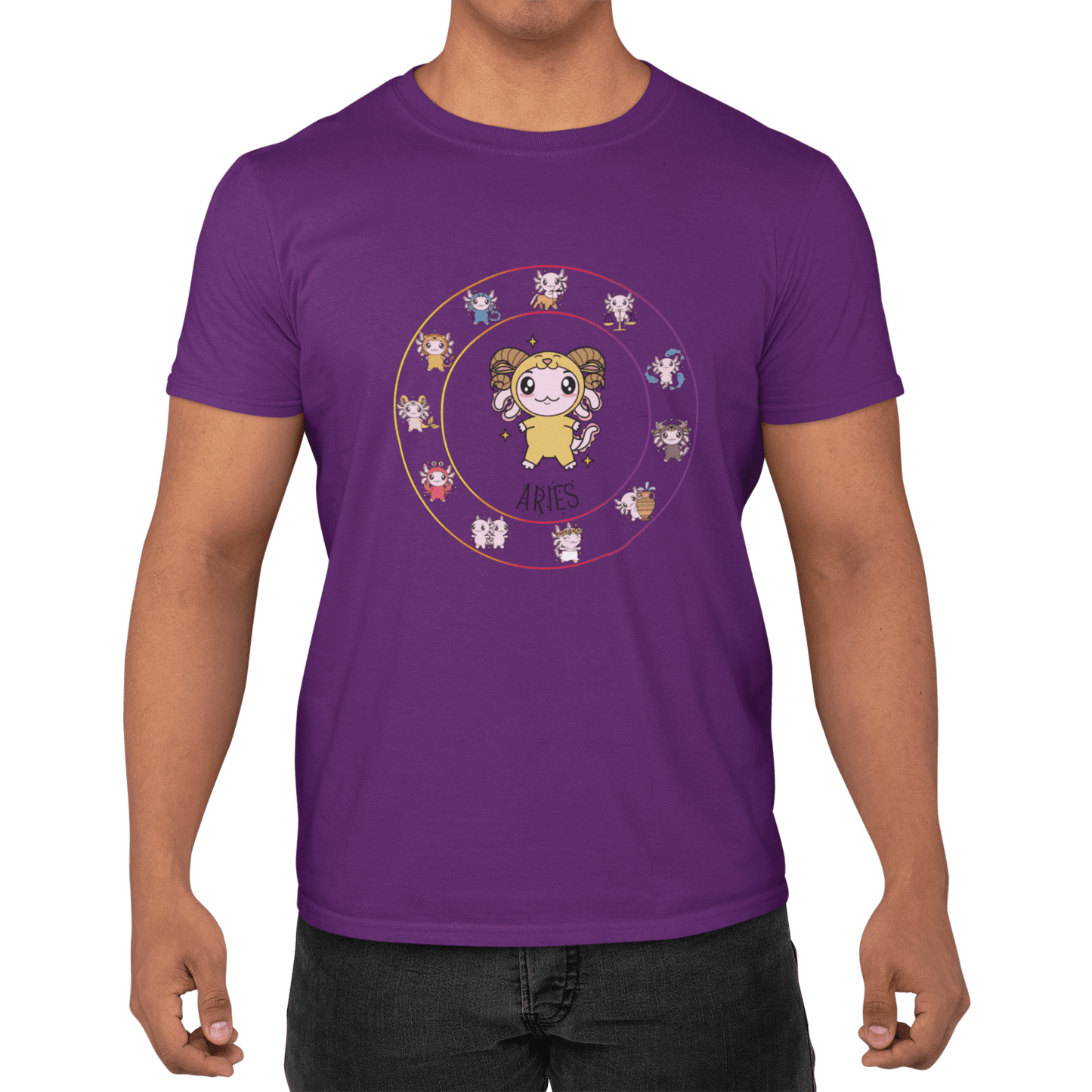 Playera Horoscopos Aries Axolotzin Ajolote Adulto E Infantil
