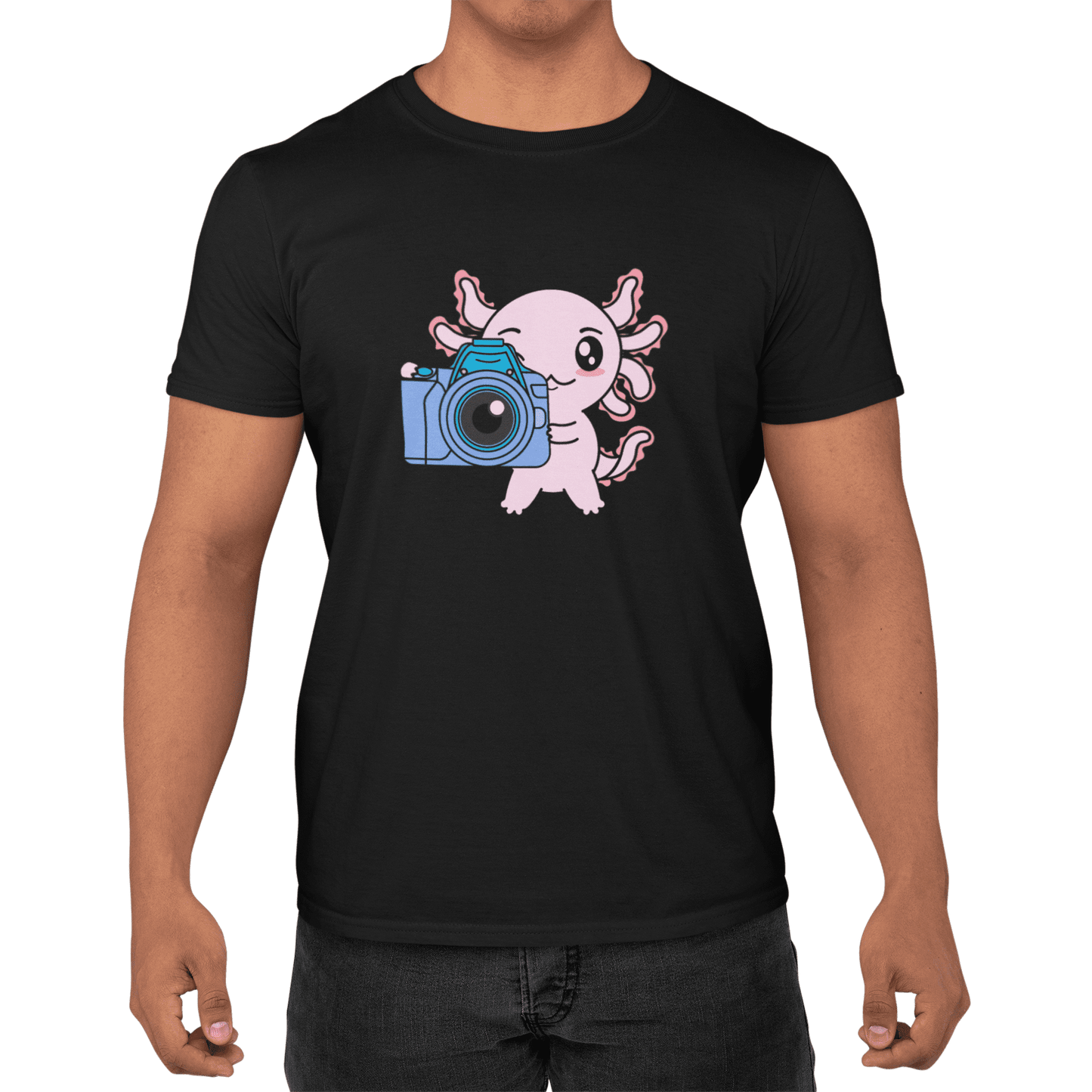 Playera Axolotzin Fotografo Ajolote Adulto E Infantil