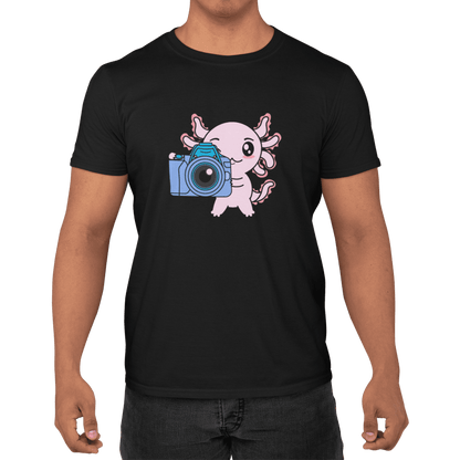 Playera Axolotzin Fotografo Ajolote Adulto E Infantil