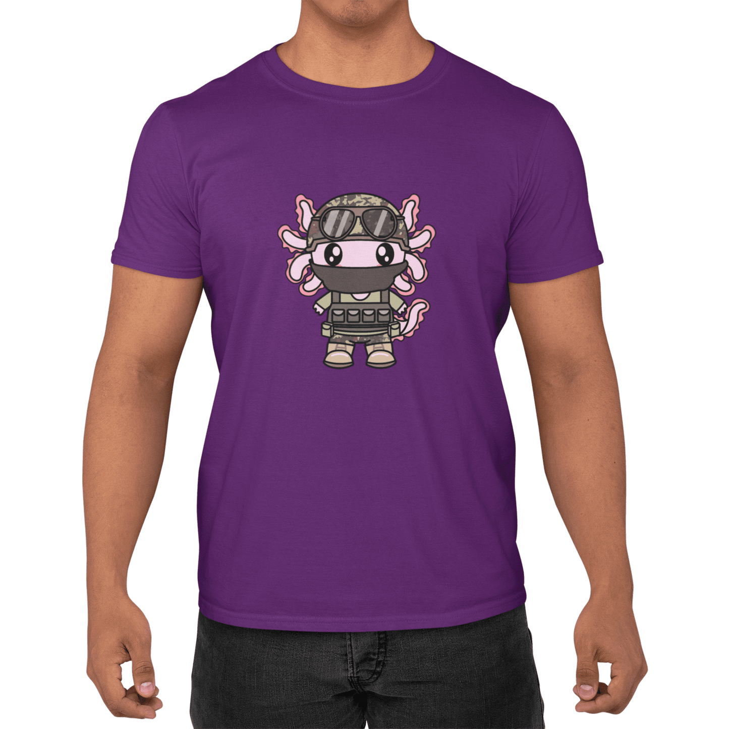 Playera Axolotzin Militar Ajolote Adulto E Infantil