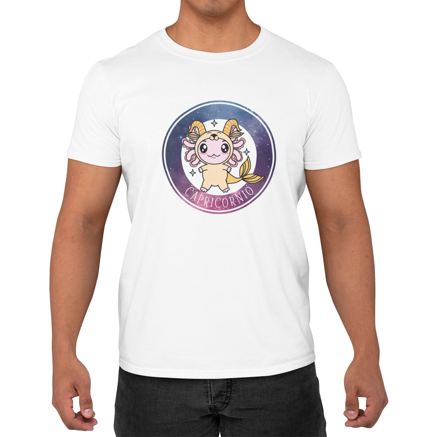 Playera Axolotzin Horoscopos Galaxy Capricornio Ajolote Adulto E Infantil