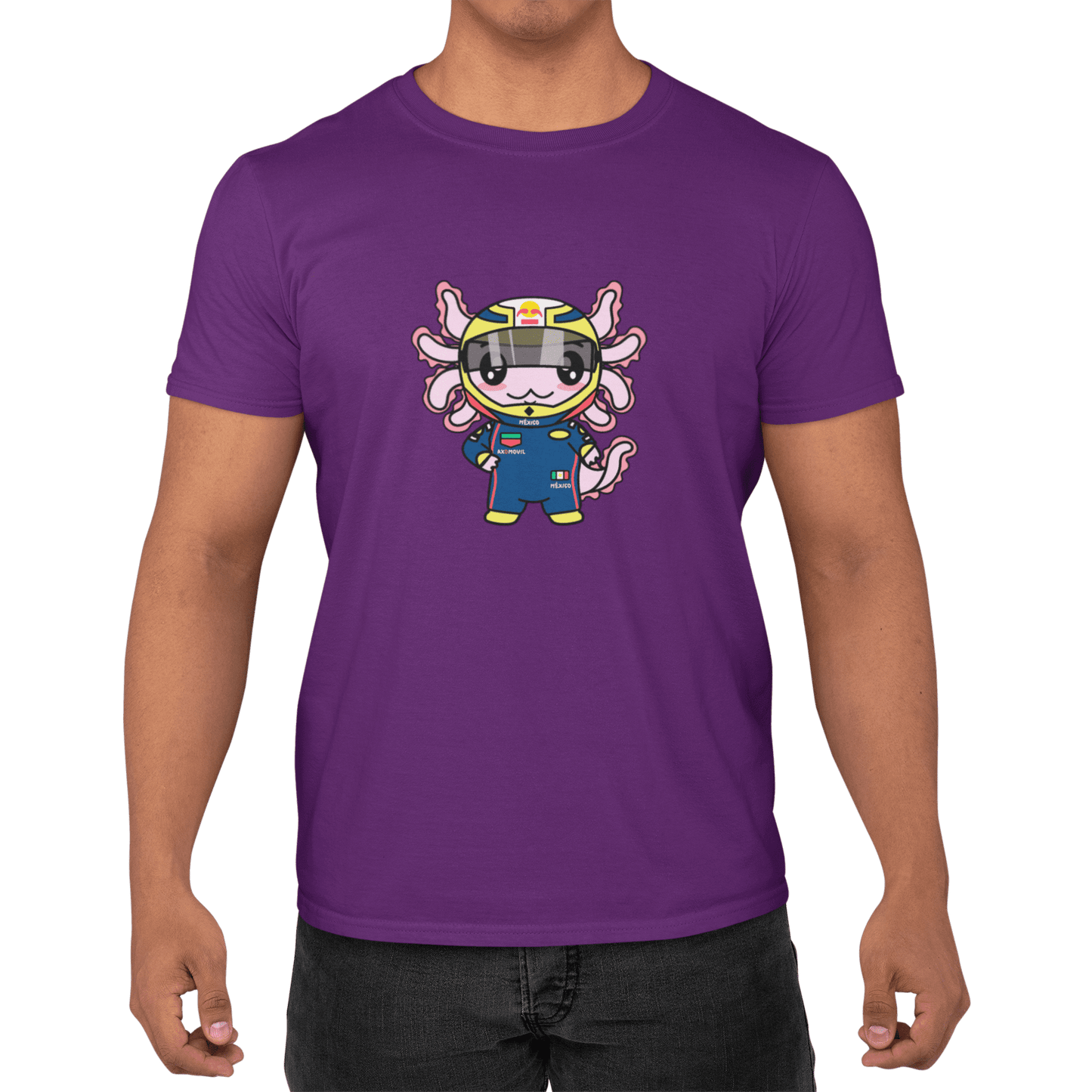 Playera Axolotzin Piloto De Carreras Ajolote Adulto E Infantil