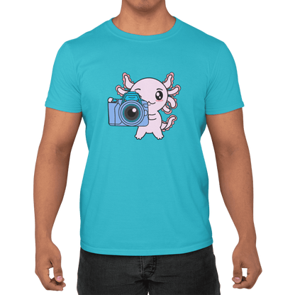Playera Axolotzin Fotografo Ajolote Adulto E Infantil