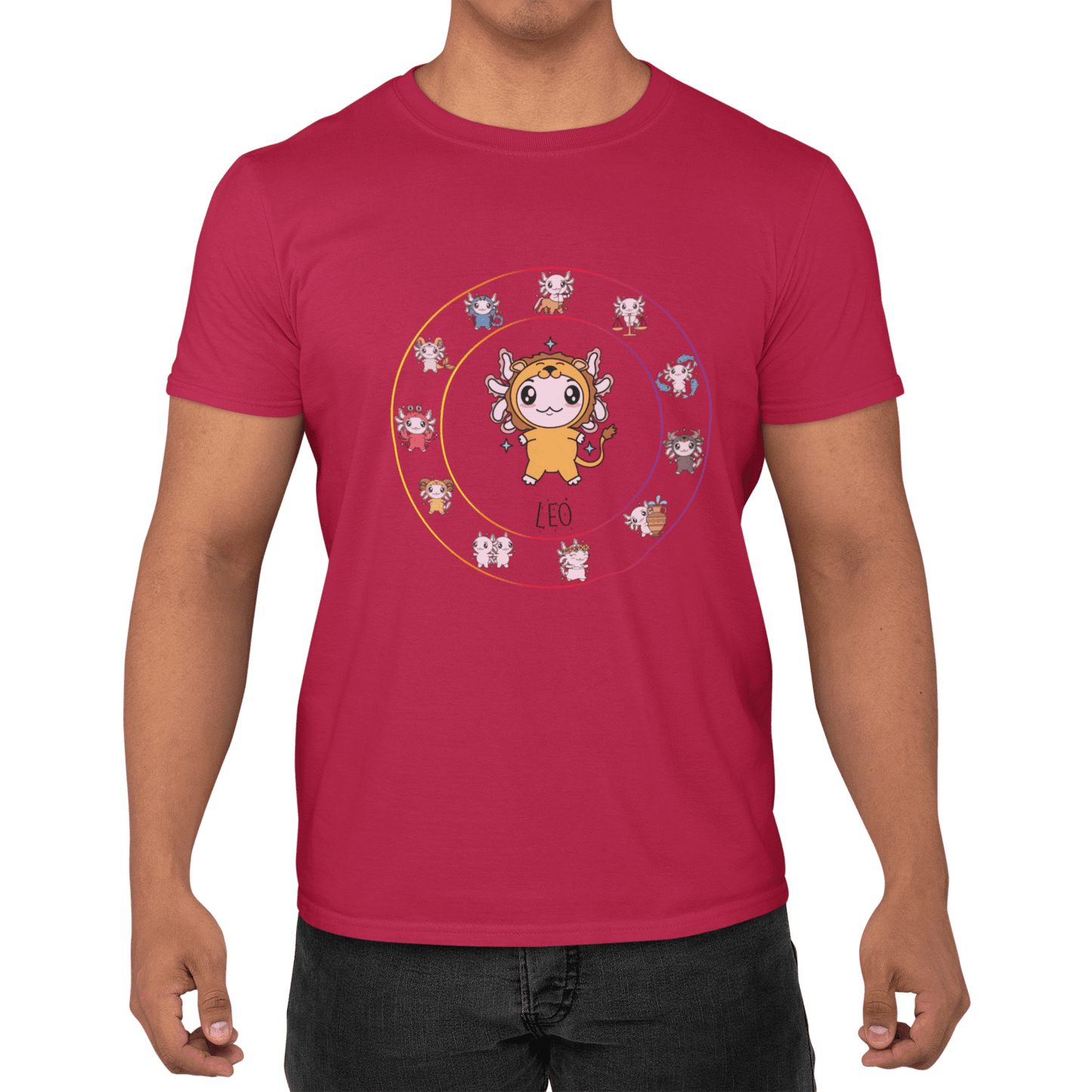 Playera Horoscopos Leo Axolotzin Ajolote Adulto E Infantil