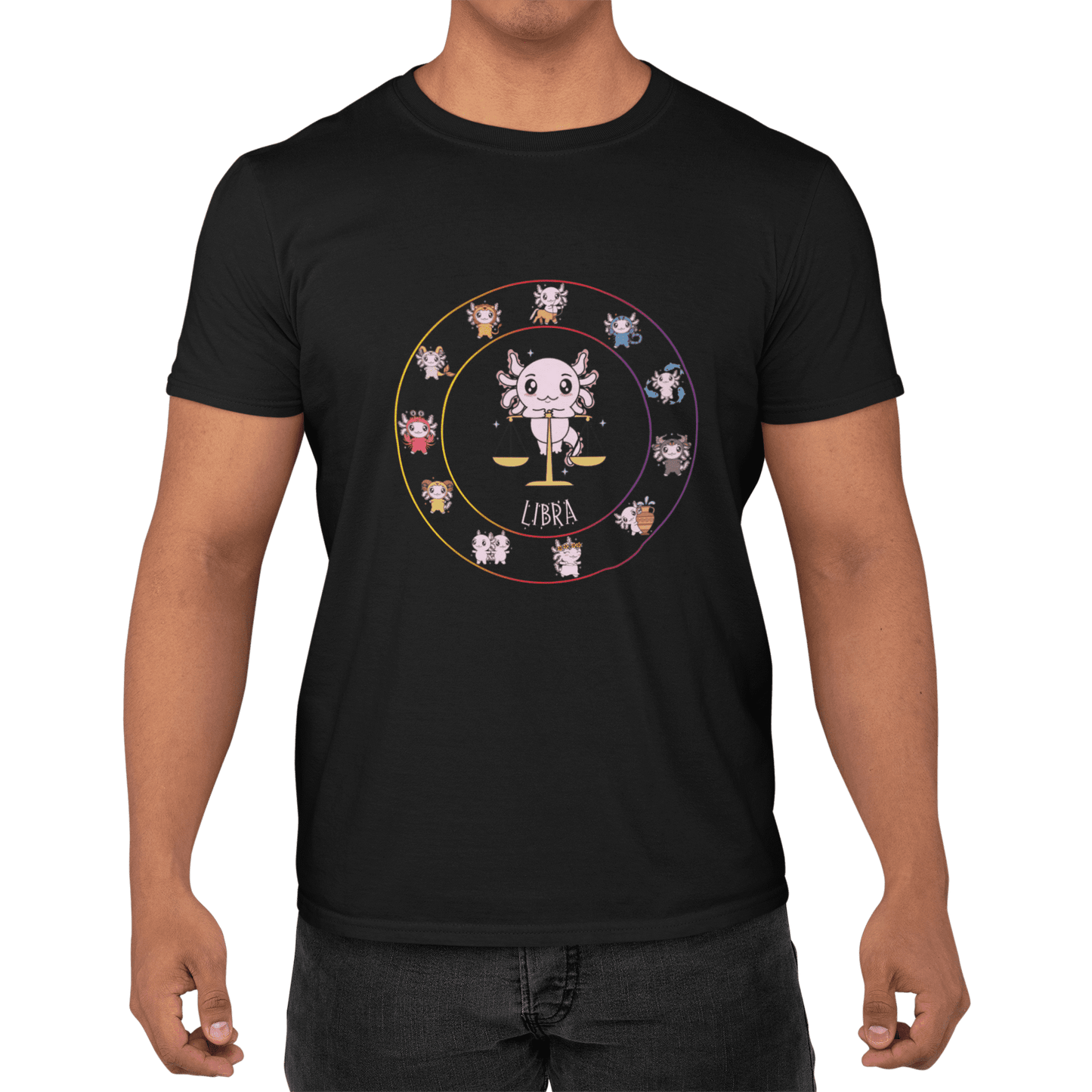 Playera Horoscopos Libra Axolotzin Ajolote Adulto E Infantil