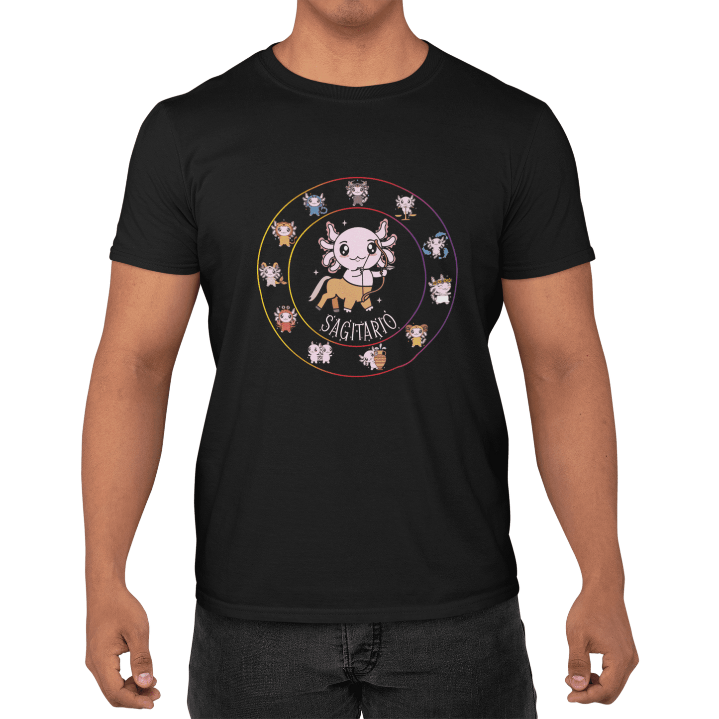 Playera Horoscopos Sagitario Axolotzin Ajolote Adulto E Infantil