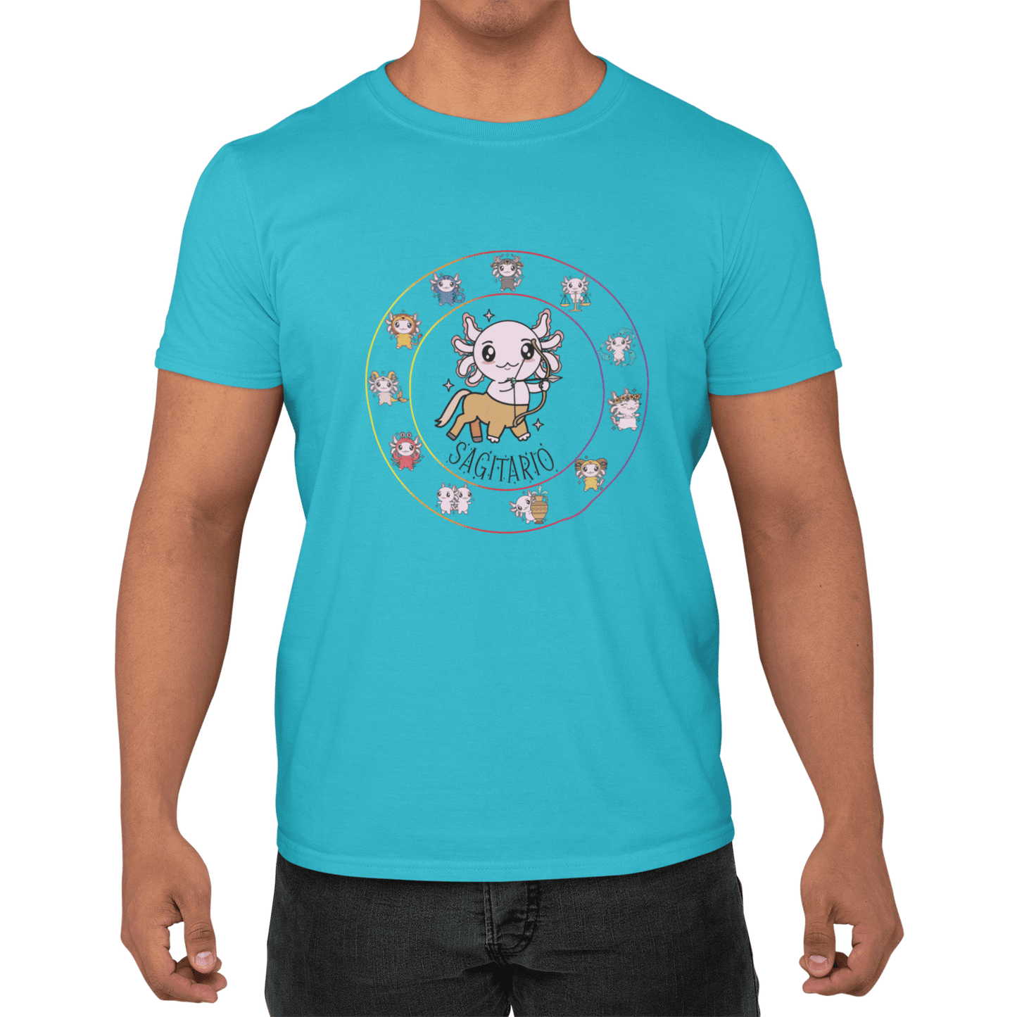Playera Horoscopos Sagitario Axolotzin Ajolote Adulto E Infantil