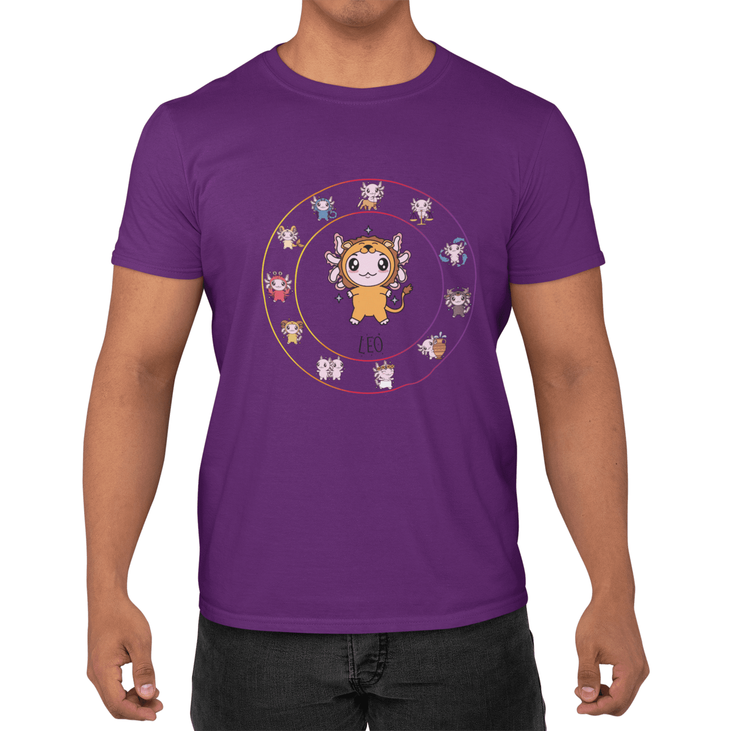 Playera Horoscopos Leo Axolotzin Ajolote Adulto E Infantil