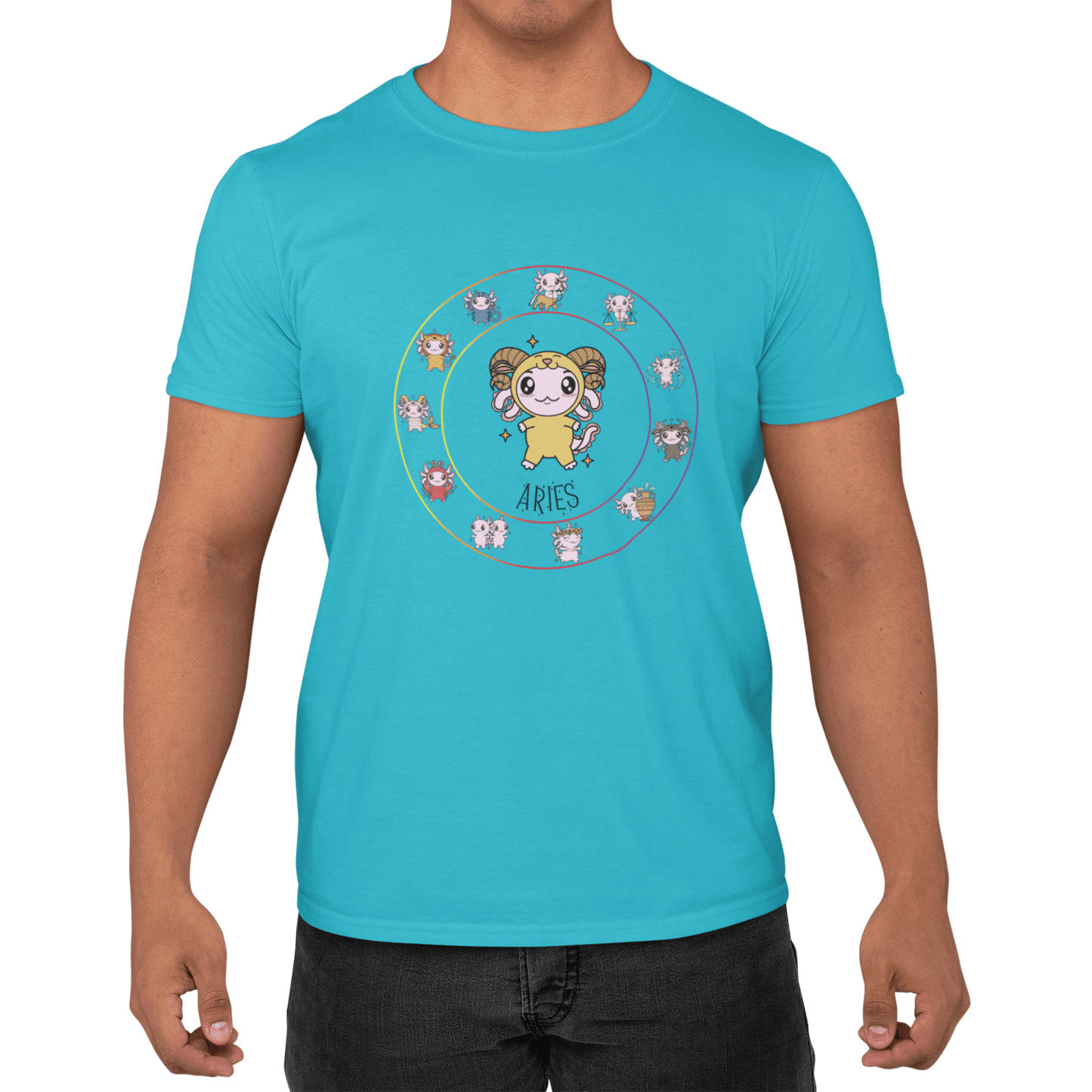 Playera Horoscopos Aries Axolotzin Ajolote Adulto E Infantil