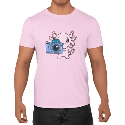 Playera Axolotzin Fotografo Ajolote Adulto E Infantil