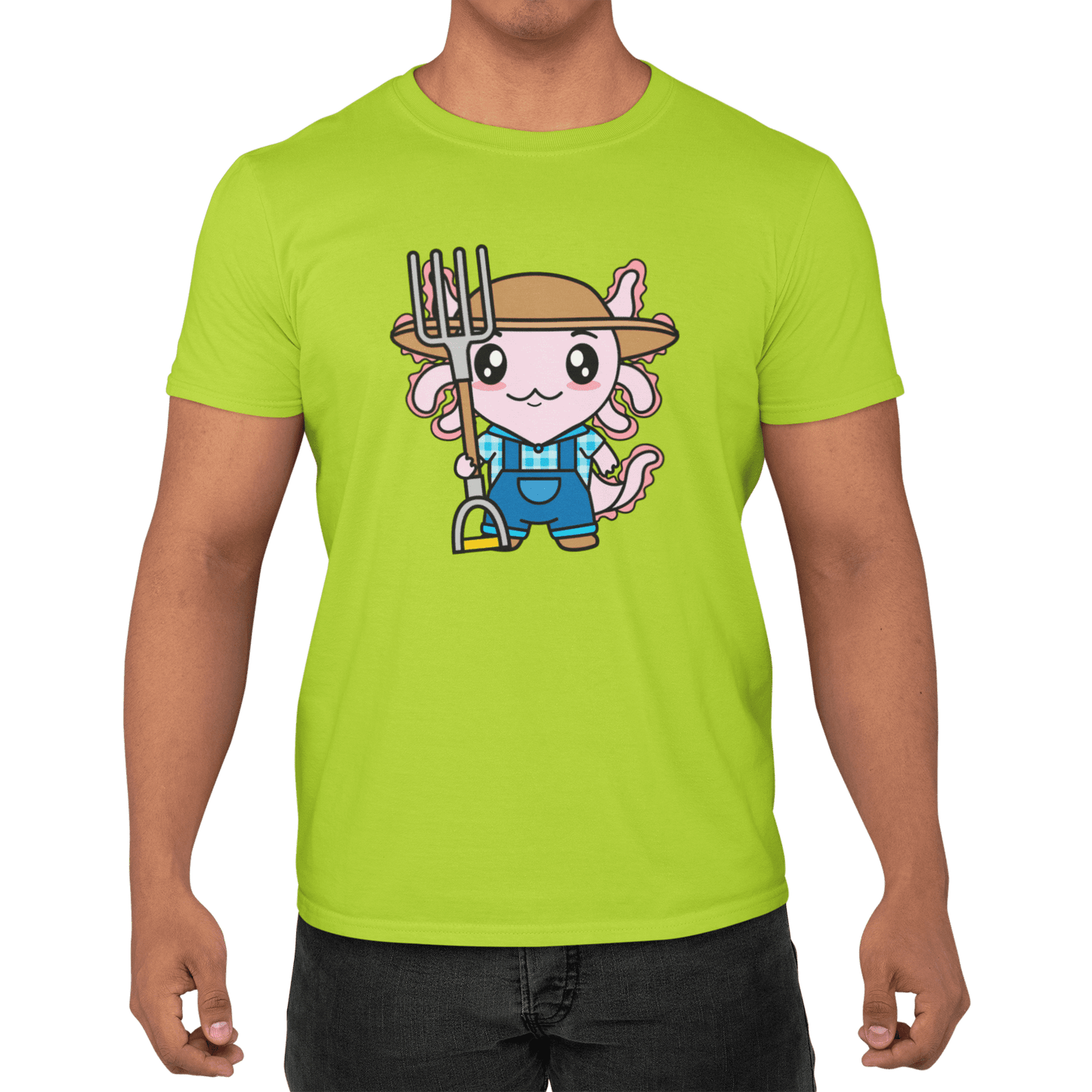 Playera Axolotzin Granjero Ajolote Adulto E Infantil