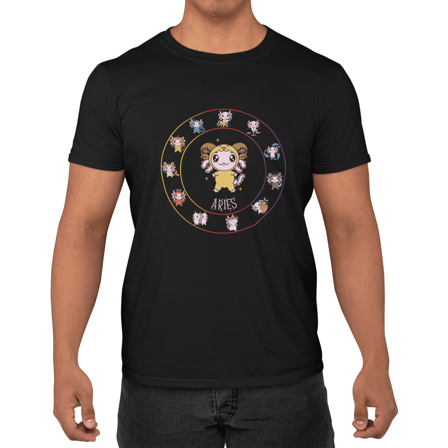 Playera Horoscopos Aries Axolotzin Ajolote Adulto E Infantil