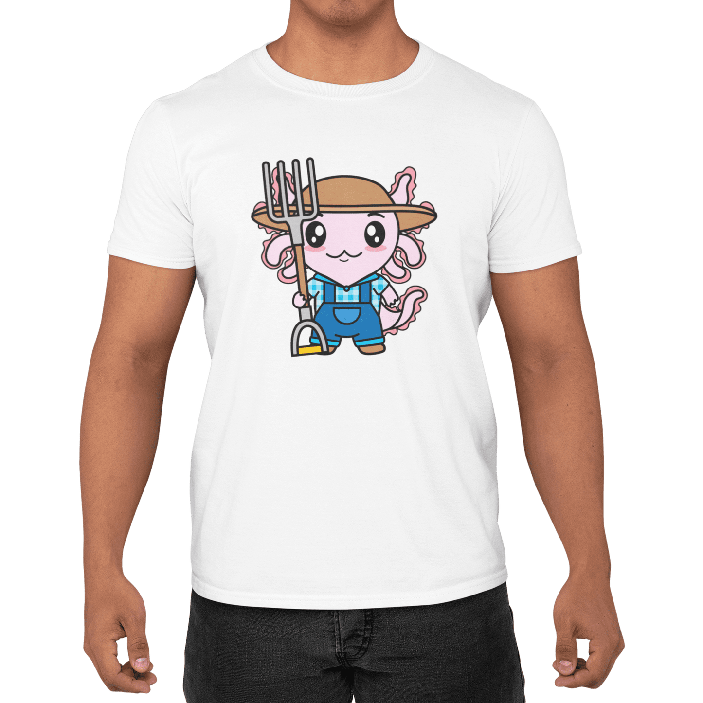 Playera Axolotzin Granjero Ajolote Adulto E Infantil