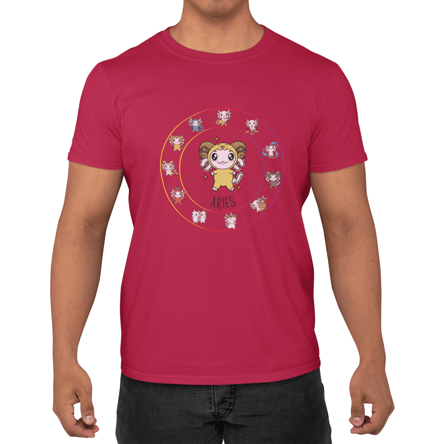 Playera Horoscopos Aries Axolotzin Ajolote Adulto E Infantil