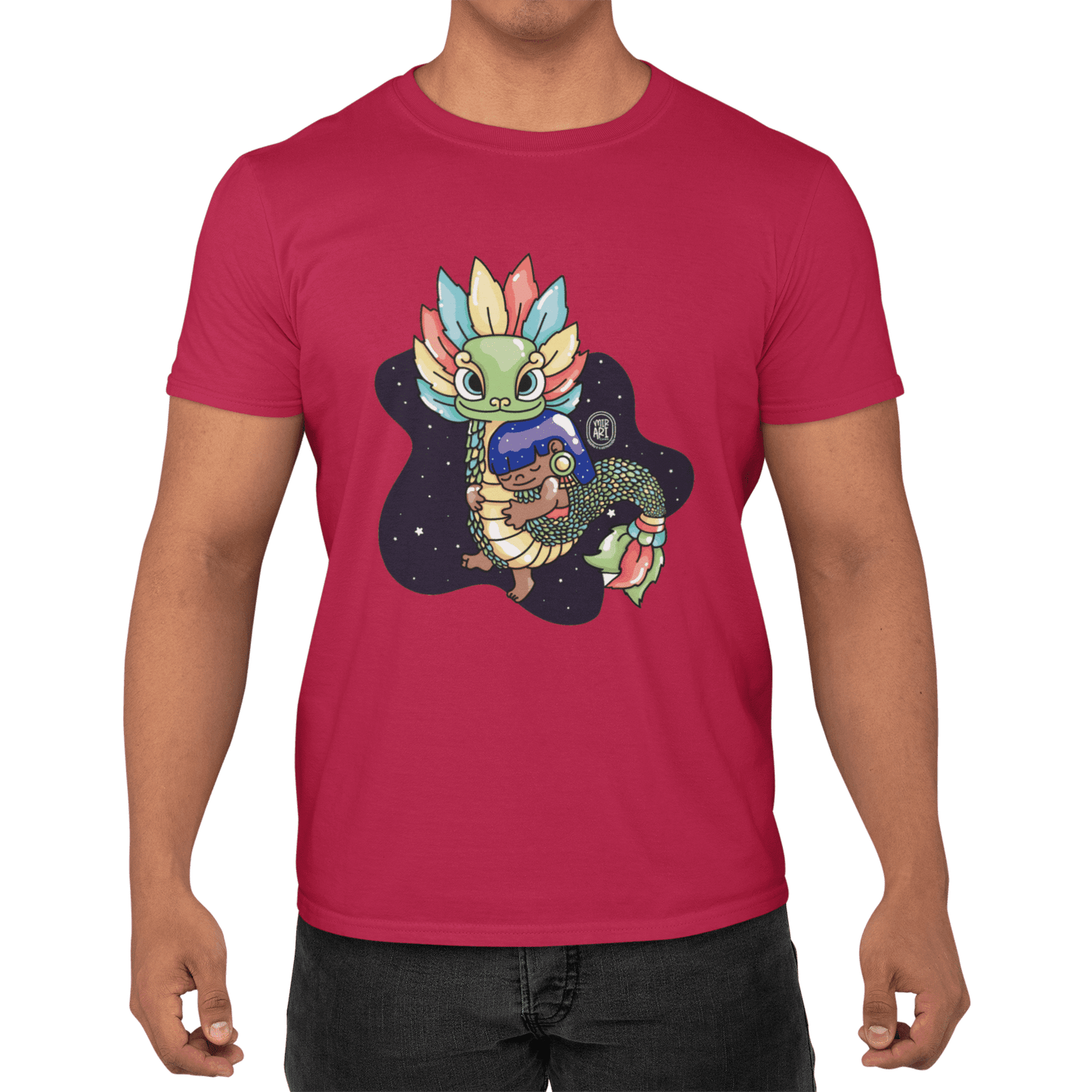 Playera Ajolotito Niña Y Quetzalcoatl Mirari Chan