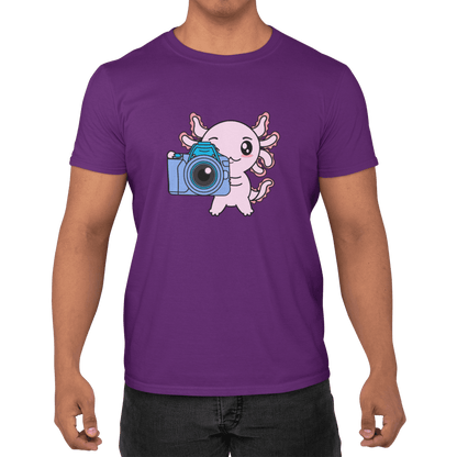 Playera Axolotzin Fotografo Ajolote Adulto E Infantil