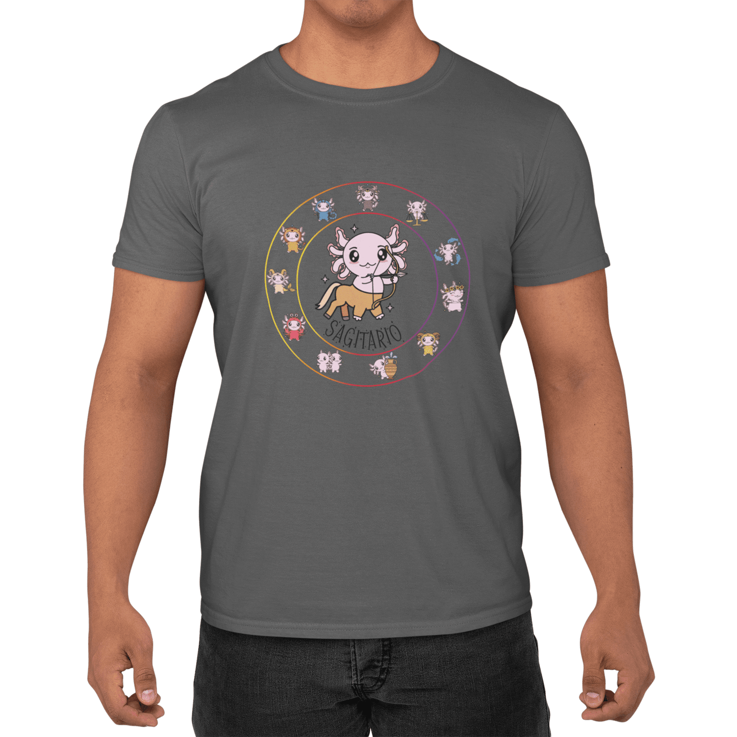 Playera Horoscopos Sagitario Axolotzin Ajolote Adulto E Infantil