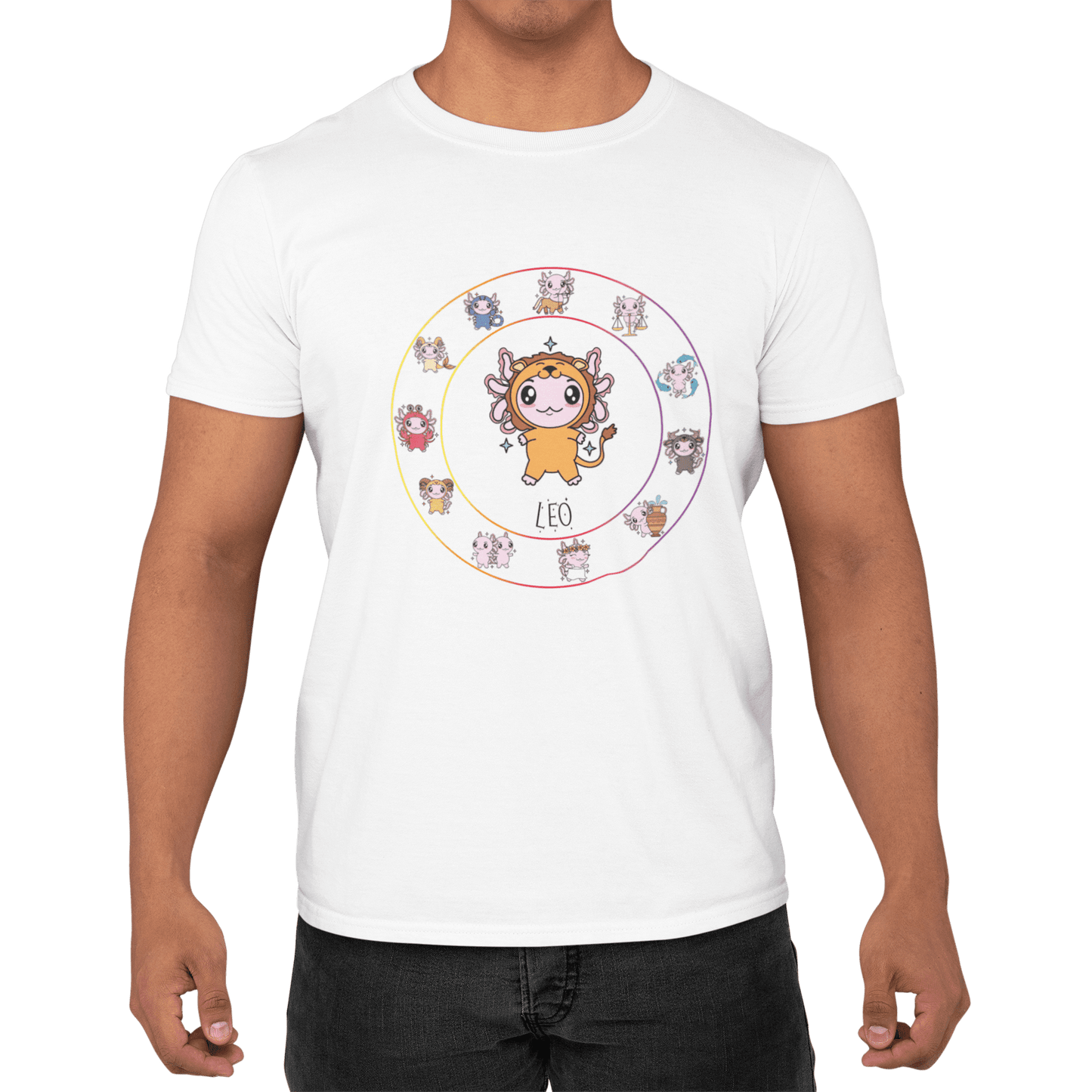 Playera Horoscopos Leo Axolotzin Ajolote Adulto E Infantil
