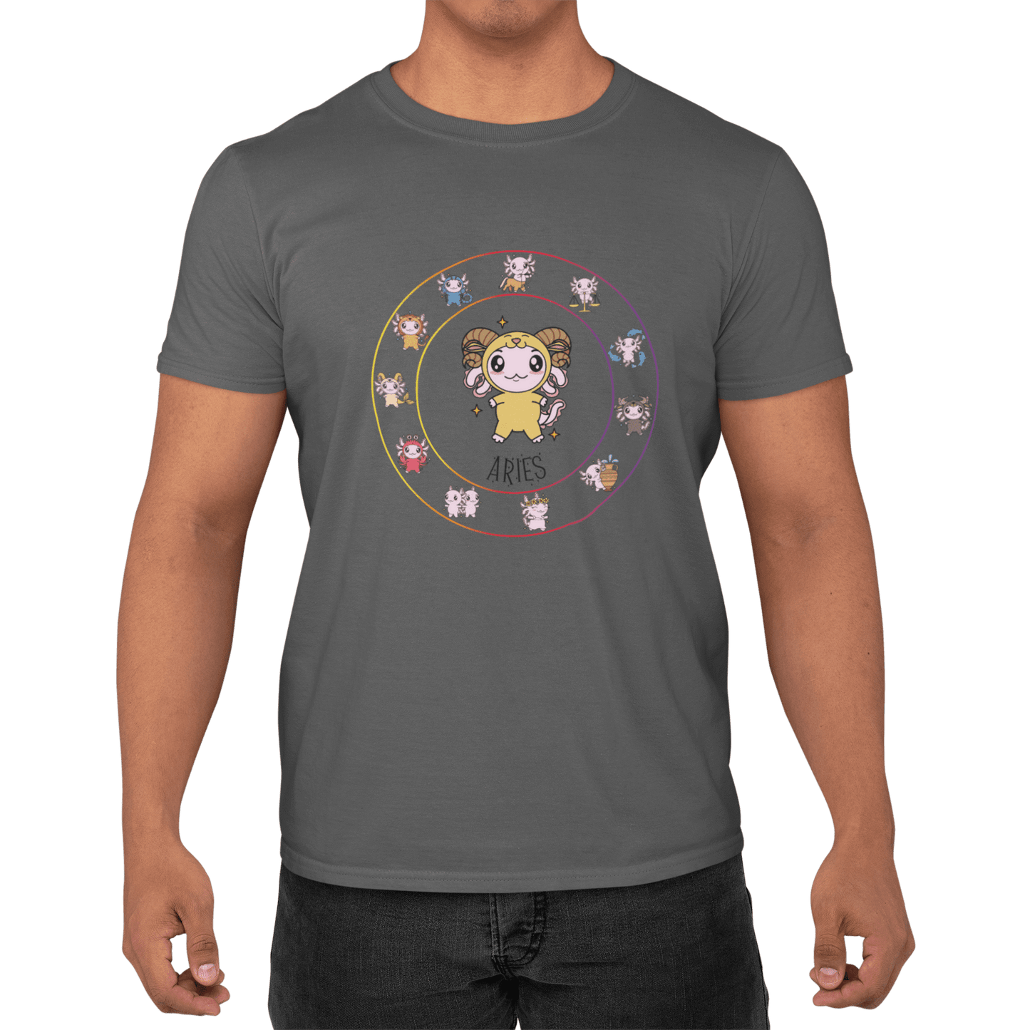 Playera Horoscopos Aries Axolotzin Ajolote Adulto E Infantil