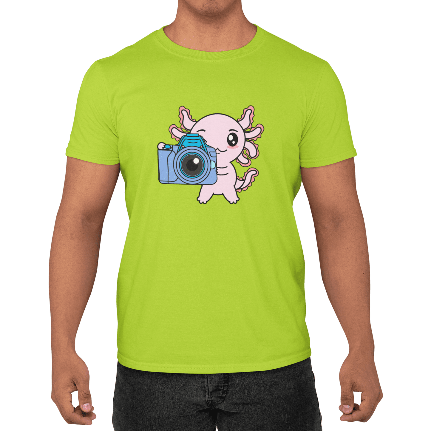 Playera Axolotzin Fotografo Ajolote Adulto E Infantil