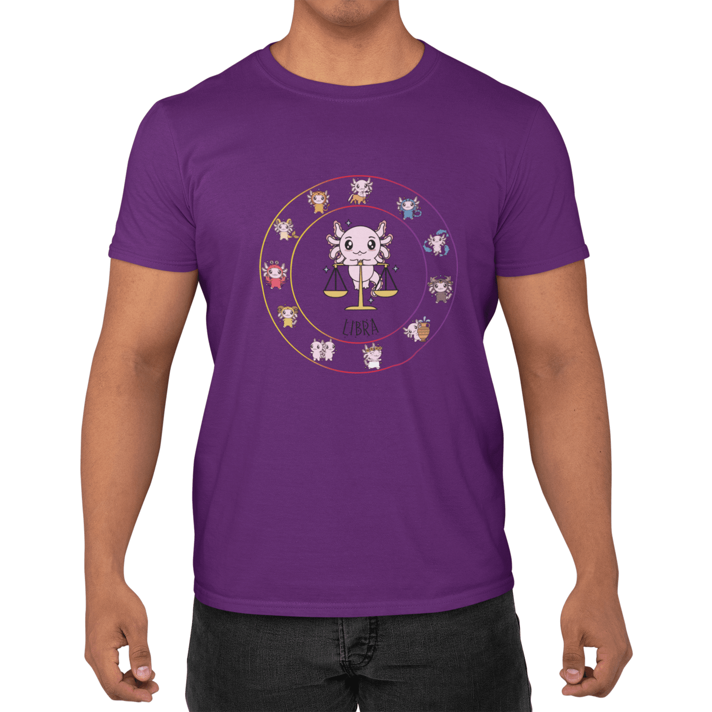Playera Horoscopos Libra Axolotzin Ajolote Adulto E Infantil