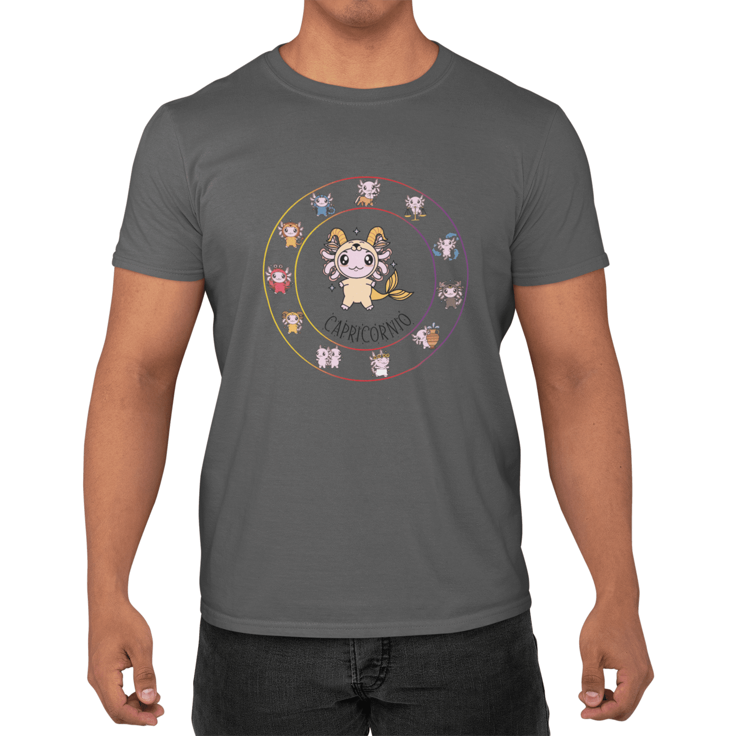 Playera Horoscopos Capricornio Axolotzin Ajolote Adulto E Infantil