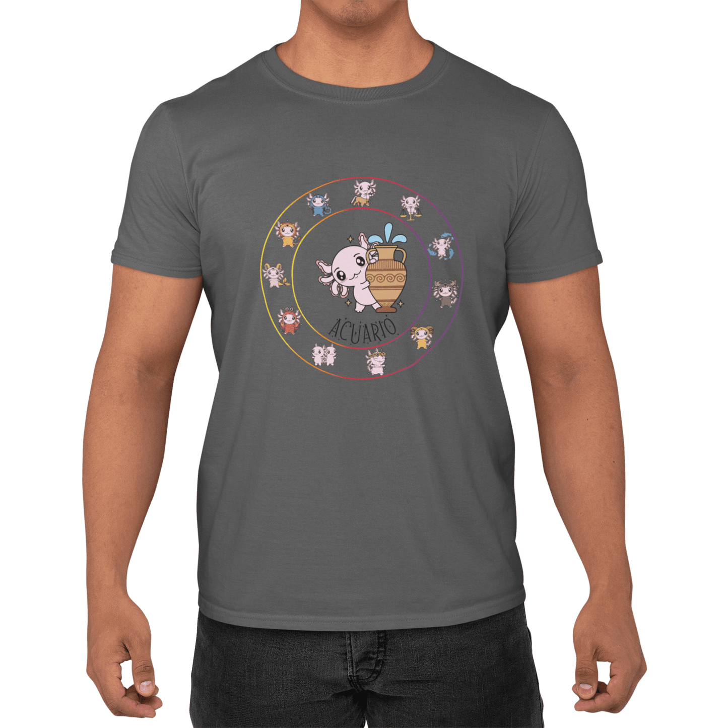 Playera Horoscopos Acuario Axolotzin Ajolote Adulto E Infantil