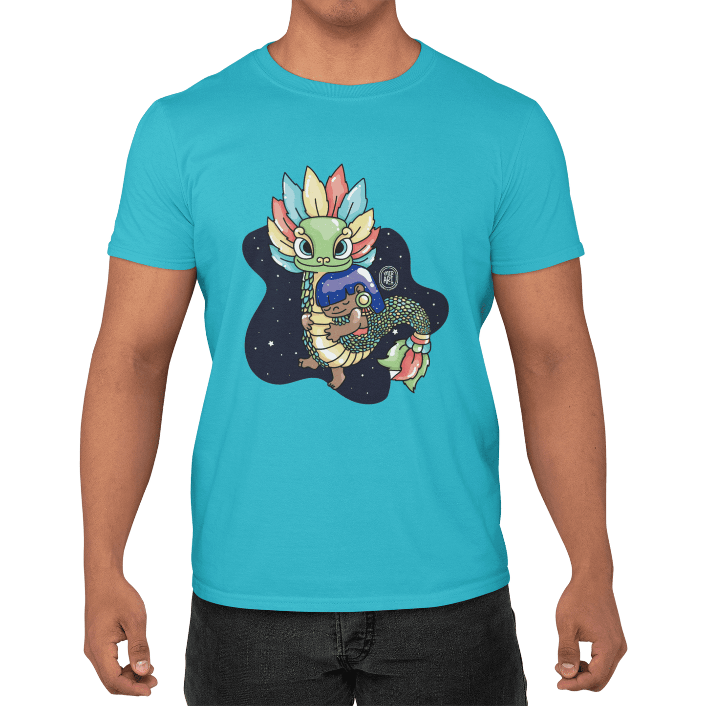 Playera Ajolotito Niña Y Quetzalcoatl Mirari Chan