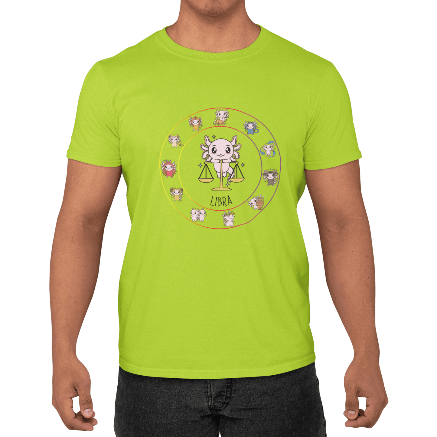 Playera Horoscopos Libra Axolotzin Ajolote Adulto E Infantil