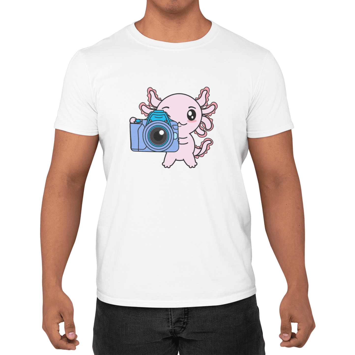 Playera Axolotzin Fotografo Ajolote Adulto E Infantil
