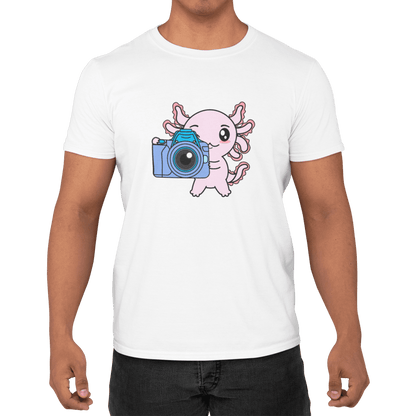 Playera Axolotzin Fotografo Ajolote Adulto E Infantil
