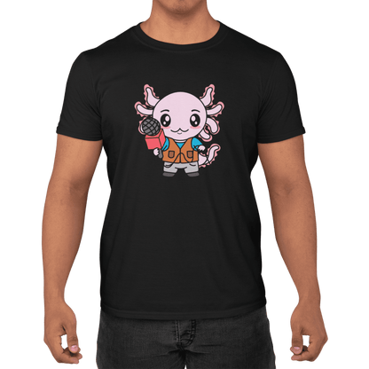 Playera Axolotzin Reportero Ajolote Adulto E Infantil
