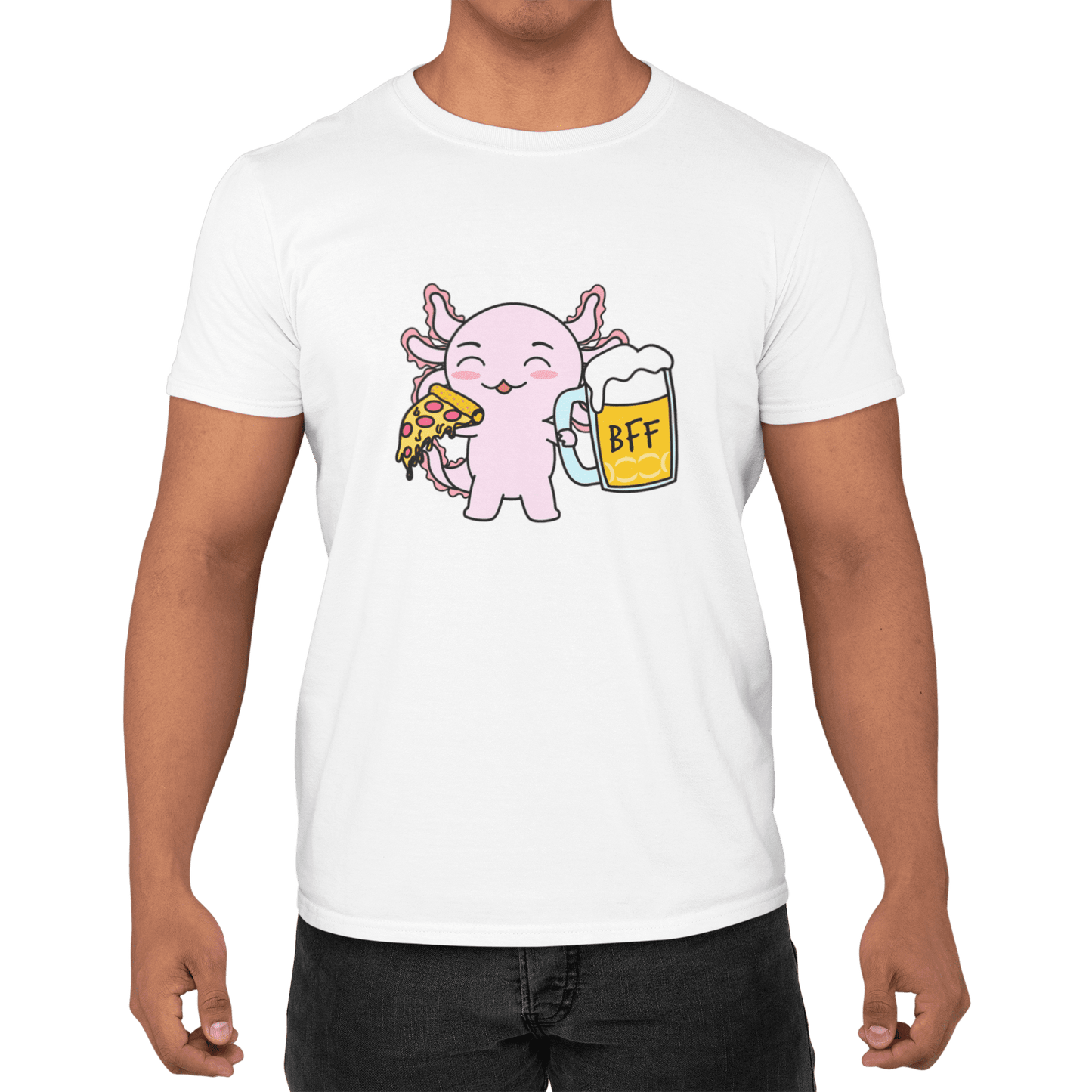 Playera Axolotzin Pizza & Cerveza Ajolote Adulto