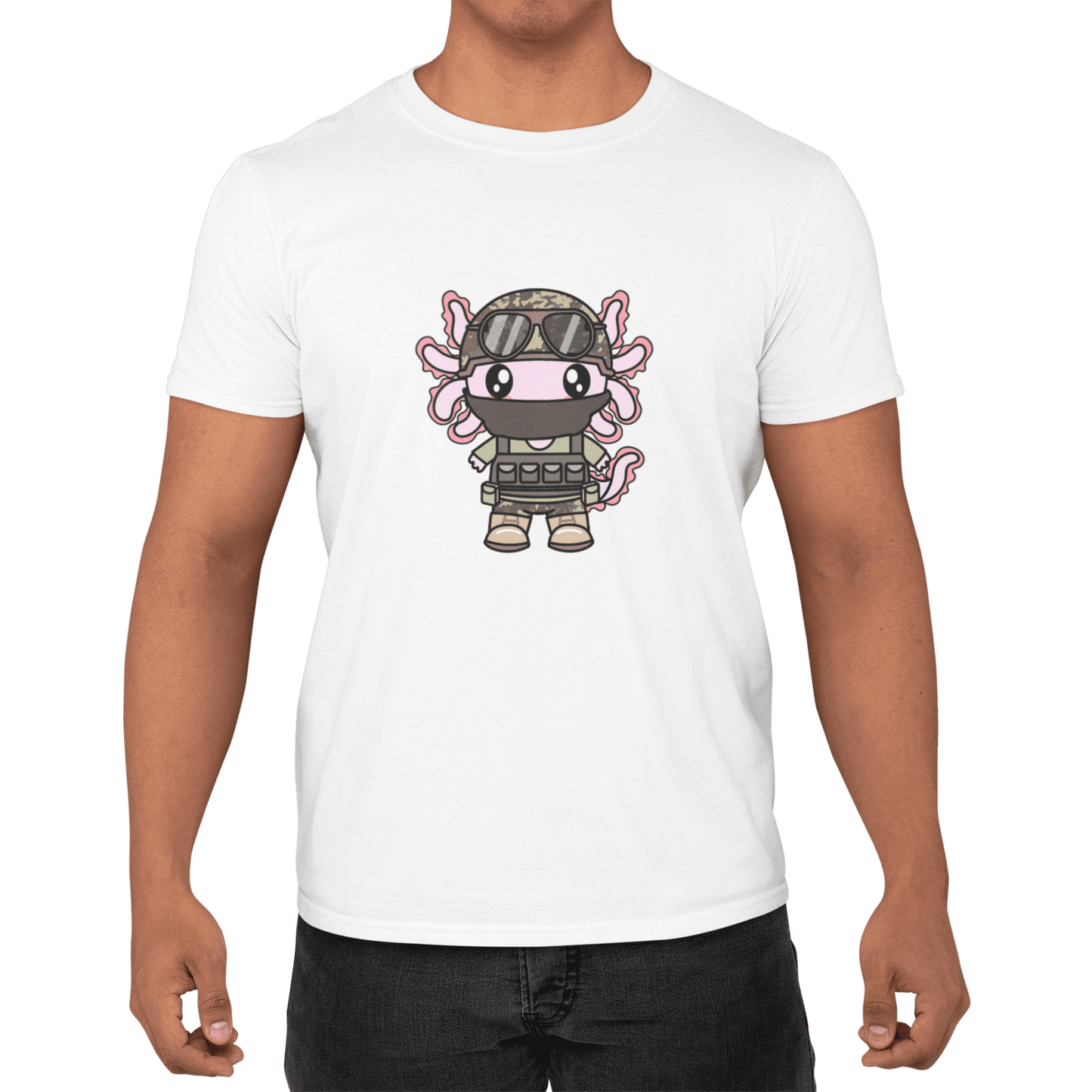 Playera Axolotzin Militar Ajolote Adulto E Infantil